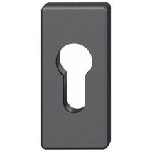 Zylinderrosette 17 1778 eckig, Aluminium schwarz matt - FSB