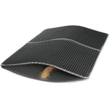 Alfombra para areneros gatos plegable 75x55cm estera arena impermeable esterilla doble capa - Fudajo