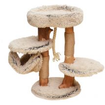Fudajo - Arbre à chat design 87,5 cm avec Peluche et Bois de poirier Tronc de grattage avec Hamac