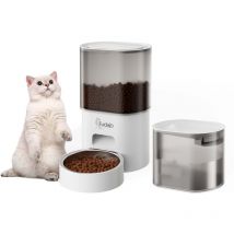 Distributeur de nourriture et d'eau 28,3 x 18 x 29,8 cm / 19,8 x 16,8 x 12,8 cm – mangeoire 3 l / abreuvoir 2,5 l – nourrisseur alimentaire pour