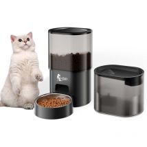 Distributeur de nourriture et d'eau 28,3 x 18 x 29,8 cm / 19,8 x 16,8 x 12,8 cm – mangeoire 3 l / abreuvoir 2,5 l – nourrisseur alimentaire pour