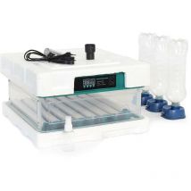 Fudajo - Incubadora automática para 48 huevos 80 w con giro automático, control de temperatura y humedad, lámpara ovoscopio y conexión a energía de