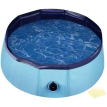 Piscine pour chien – ø 80 cm, hauteur 20 cm – Pliable, en pvc – Piscinette Pataugeoire Baignoire pliable pour animaux de compagnie - Fudajo