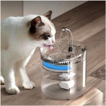 Fuente de agua para gatos a batería, 2 l, inalámbrica y silenciosa, ideal para gatos de interior, fácil de limpiar, ideal para animales pequeños.