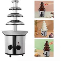 Fuente de chocolate, máquina de 4 niveles, fuente de chocolate, máquina eléctrica para brunch, fiesta, Navidad, Año Nuevo, cumpleaños, boda