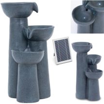 Hillvert - Fuente solar en cascada para jardín con iluminación led, 3 cuencos, 3 w