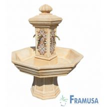 Framusa - fuente de piedra artificial central adonis goltis ocre con bomba para jardin