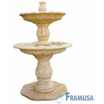 Framusa - fuente de piedra artificial central rosa ocre con bomba para jardin