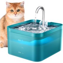 Balimo - Fuente para gatos de 2,2 l bebedero para gatos con led y filtro de carbón activado, silencioso y fácil de limpiar