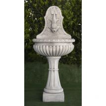 Anaparra - Fuente Pared de hormigón piedra clásica Pez 60x35x131cm.