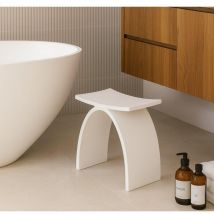 Fugaflow - Caria tabouret salle de bain - 42.5x23x42cm - solid surface - Blanc mat