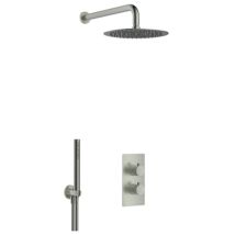 Eccelente Sobrado Ensemble De Douche Encastrable Avec Thermostat, Pommeau De Douche 25cm Et Douchette Stick Gun Metal Pvd - Fugaflow
