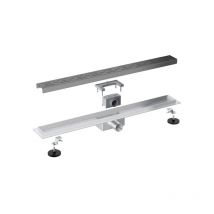 Fugaflow - Eccelente Vetro Caniveau de douche 50cm grille avec bride de sol Gun Metal