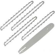Führungskettenlänge 35 Cm Mit 4 Ketten Für Kettensägen, 52 Glieder / Antriebe, Schritt 3/8", Schwertstärke 0,05" (1,3 Mm)
