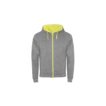 Chaqueta de felpa no perchada con detalles flúor antipilling fuji Roly m Gris/Amarillo Fluor