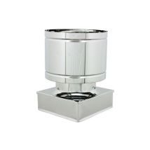 Fumaiolo da 55x55cm tipo botte 4 venti inox aisi 304 base quadra