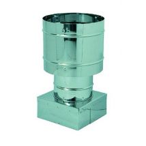 Fumaiolo a Cappello Quadro 'Antivento' In Acciaio Inox Cm 35 x 35
