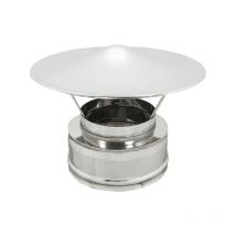 Fumaiolo da 80-130mm tipo cinese inox aisi 304 base tonda doppia parete