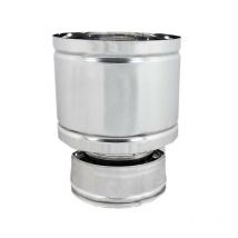 Fumaiolo da 250-300mm terminale tipo botte 4 venti inox aisi 304 doppia parete