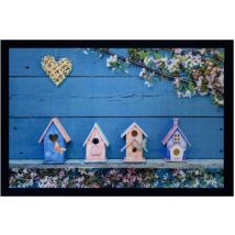 Fußmatte Eingang Vogelhäuser Willkommen Türkis 40x60cm - Vica