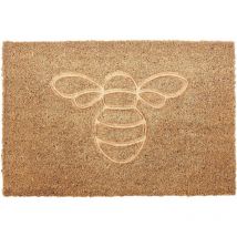 Fußmatte Naturfarbe Kokos PVC-Rücken Anti-Rutsch 40 x 60 cm Bienenmotiv Modern Inneneinrichtung