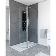 Aurlane - Shutter girevole per parete doccia italiana trasparente - vetro trasparente 40x200cm 6mm