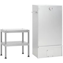 Fumoir à four à barbecue avec table acier galvanisé Vidaxl