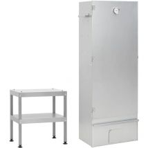 Fumoir à four à barbecue avec table acier galvanisé Vidaxl