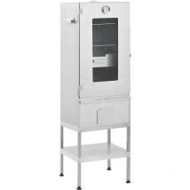 Fumoir à four à barbecue avec table acier galvanisé Vidaxl