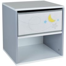 Fun House - Table de chevet en bois Theme Espace