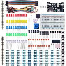 Fun Kit Composant Électronique Breadboard Câble Resistor Capacitor LED Potentiomètre pour Raspberry Pi, Kit d'apprentissage, Mega Ternel