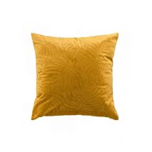 Funda cojín desenfundable 50 x 50 cm relieve opaco terciopelo analia ocre