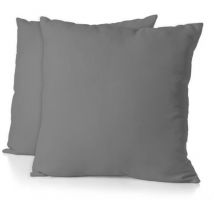 Home Linge Passion - Funda de almohada gris 63 x 63 cm (2 unidades)