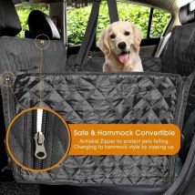 Niceone - Funda para asiento de coche para perros totalmente impermeable, con alas laterales para máxima protección. Esta funda para asiento trasero