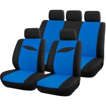 Funda de coche azul universal 9 piezas