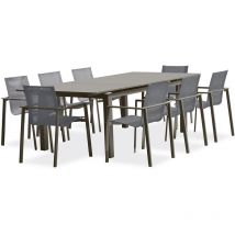 Dcb Garden - zahara - Conjunto de comedor de jardín 8 plazas de aluminio