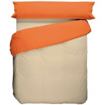 Cañete - Funda Nórdica lisa Suelta de 90 cm - Lino/Naranja Caqui C994