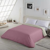 Estelia - Funda nórdica liso bicolor de EsTela 180 cm - Cuarzo/Piedra