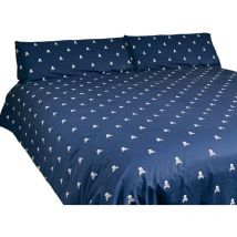 Scalpers - Funda nórdica reversible Azul oscuro 260x240cm y fundas almohada algodón calaveras