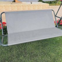 Funda Para Asiento De Columpio (138 X 50 X 50 Cm, Gris), Lona Para Columpio De Jardín, Impermeable, Resistente Al Viento, Repuesto Para Silla De 