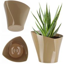 Funda para macetero Kadax 15 cm para flores asimétricas beige para salón