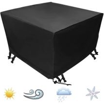 Funda para muebles de 120x120x74cm, funda protectora impermeable de poliéster para muebles de jardín, color negro