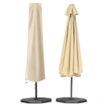 Groofoo - Funda para sombrilla, doble capa, impermeable, anti-UV, resistente, tela Oxford 210D, con cremallera (190 × 30 × 50 cm, beige)