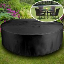 Qiyao - Funda protectora redonda para muebles de jardín de exterior, de tela Oxford 210D, impermeable y resistente al polvo, 185 x 95 cm