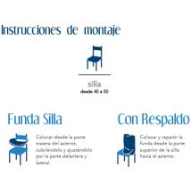Cañete - Funda silla con respaldo Pack de 2 akari de Beig - Silla respaldo 50 cm