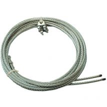 Fune acciaio zincato pretagliata gancio a 't' mm 4 x 2,5 mt -