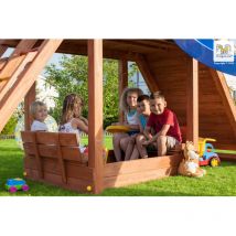 Fungoo - Modul 'Beach', teak, Sandkasten mit Sitzmöglichkeit, umbaubar zur Abdeckung für Fortress & Paradise