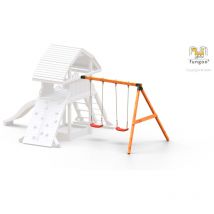 Modul 'Move Red', teak, Anbauschaukelgestell mit 2 x Schaukelsitz - Fungoo