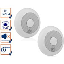 2er-Set vernetzbare Rauchmelder, Funkreichweite bis 20m, verlinkbar, erweiterbar
