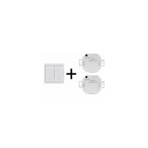 Funkschalter Set Funksender Wandschalter 2x Funk-empfänger Pilota Casa Ip20 Mit Funk-wandschalter 2-kanal 230v Led Bis 300 Watt Bis 70m Reichweite 2-